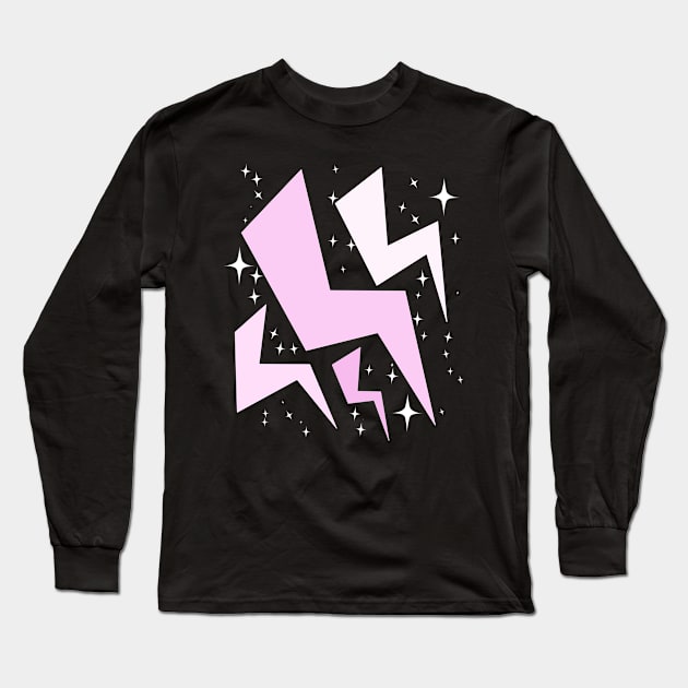 Pink Sparkle Lightening! Long Sleeve T-Shirt by ShinyBat